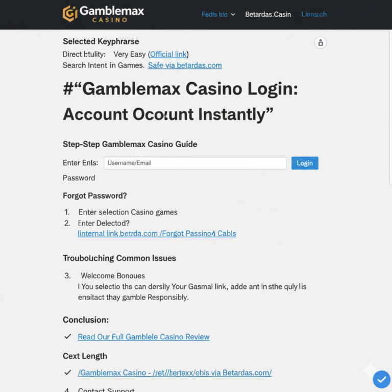 GambleMax Casino Login: Your Secure Gateway to Winning GambleMax Casino login official guide.